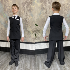 Танцевальный комплект для мальчика: брюки, жилет, рубашка